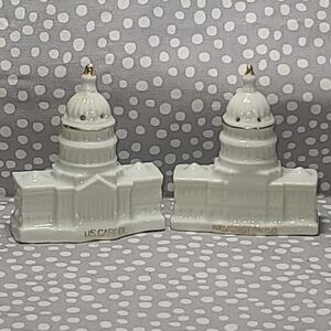 Elegant White and Gold US Capitol Salt And Pepper